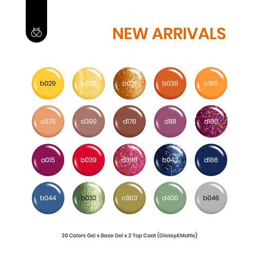 Fall Gel Polish Set - 20 Colors with Matte & Glossy Top Coat - Image 2