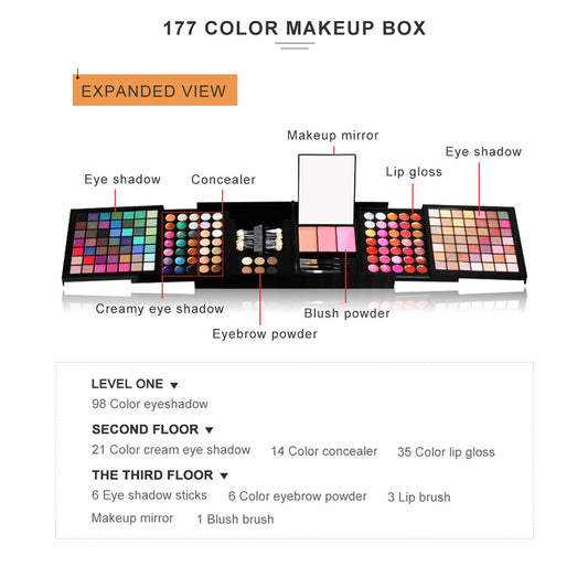 16 Colors Blush Contour Highlighter Palette with Brush - Image 2