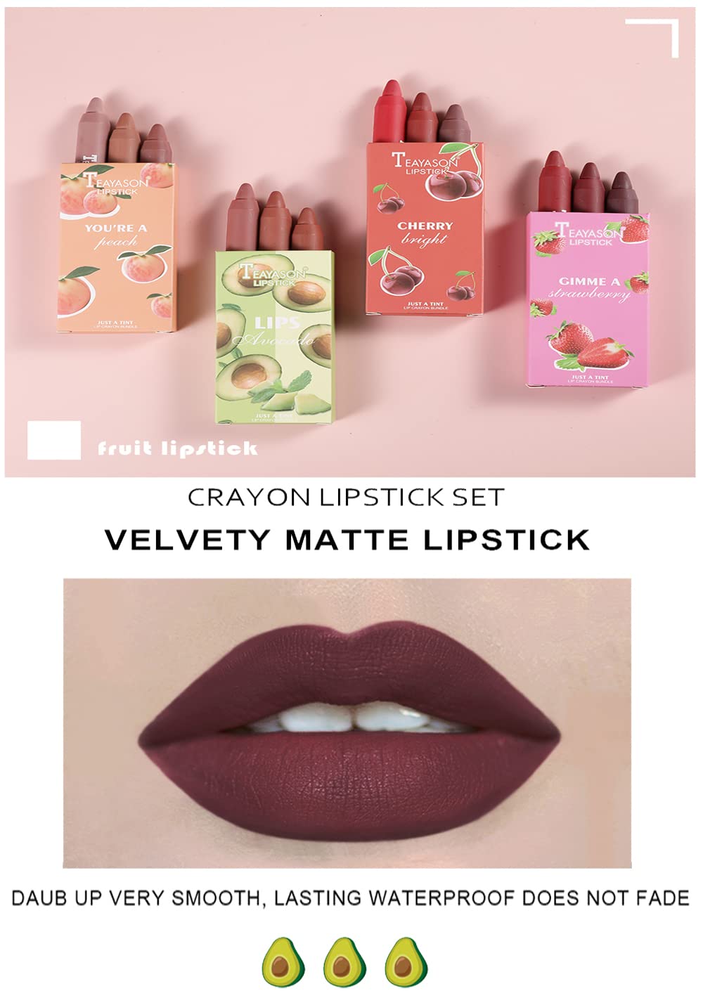 Matte Nude Lip Crayon Set - 3 Colors Long Lasting - Image 5