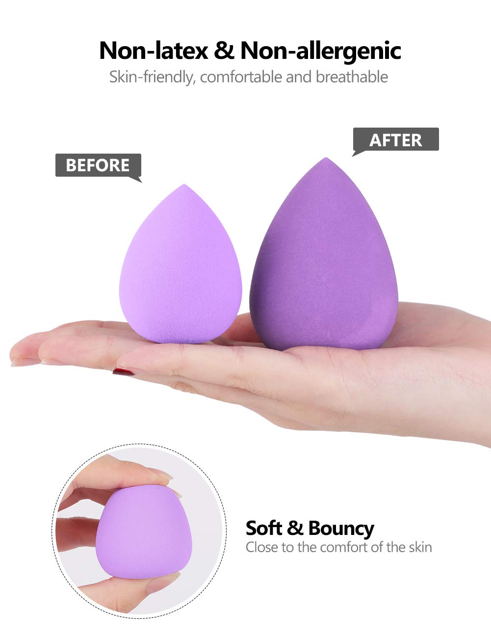 Makeup Sponge Blender Set - 10 Pieces Multicolor - Image 4