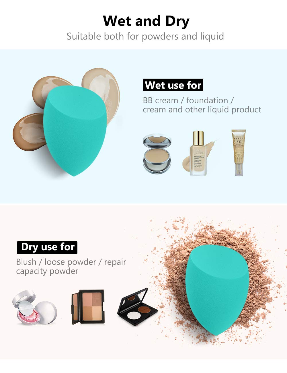 Makeup Sponge Blender Set - 10 Pieces Multicolor - Image 2
