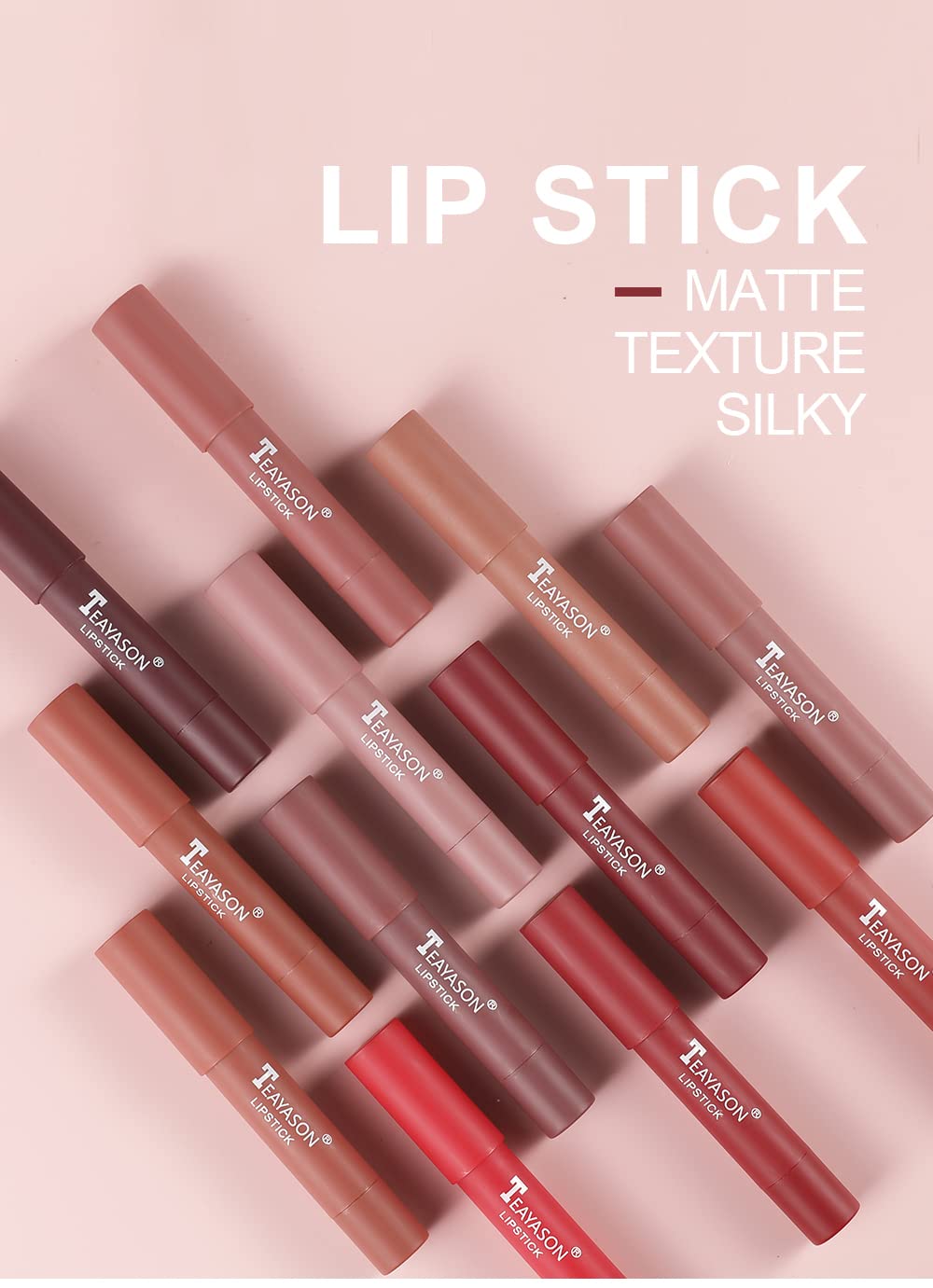Matte Nude Lip Crayon Set - 3 Colors Long Lasting - Image 6