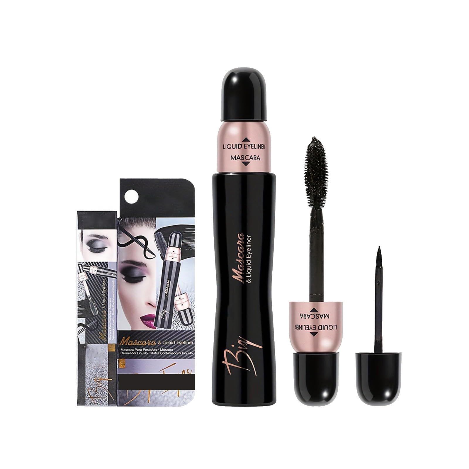 2-in-1 Eyeliner & Mascara Set - Waterproof Matte Black - Image 2