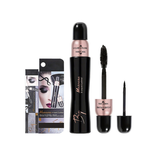 2-in-1 Eyeliner & Mascara Set - Waterproof Matte Black - Image 2