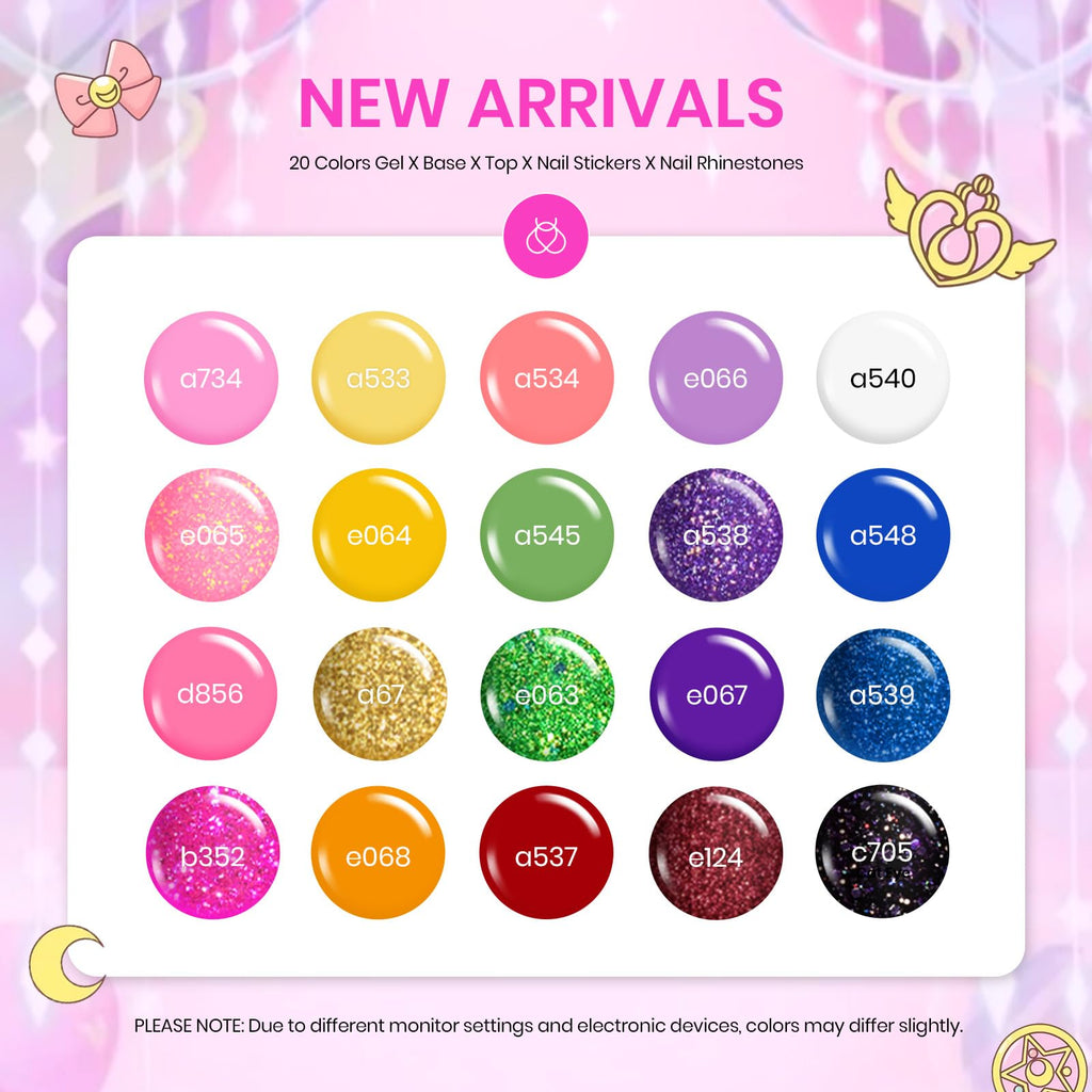 Gel Nail Polish Set - 20 Colors with Stickers & Tools - Image 4