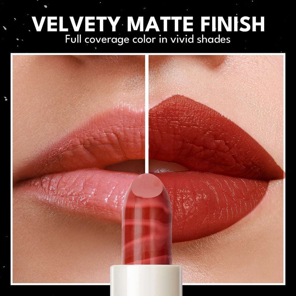 Marbled Matte Lipstick Duo - Velvety Finish - Image 6