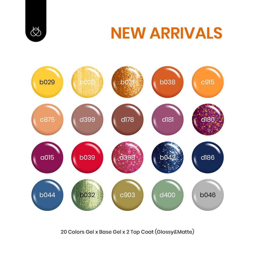 Fall Gel Polish Set - 20 Colors with Matte & Glossy Top Coat - Image 2