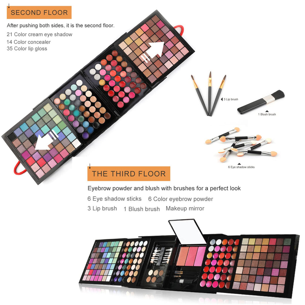 16 Colors Blush Contour Highlighter Palette with Brush - Image 4