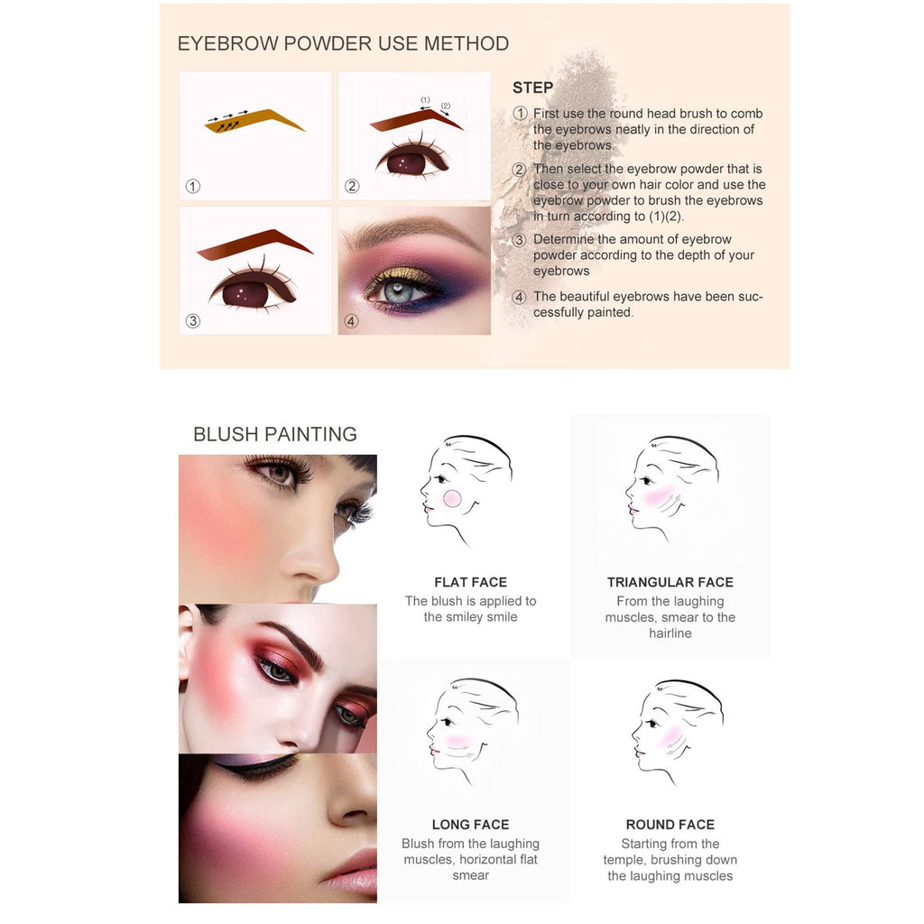 16 Colors Blush Contour Highlighter Palette with Brush - Image 6