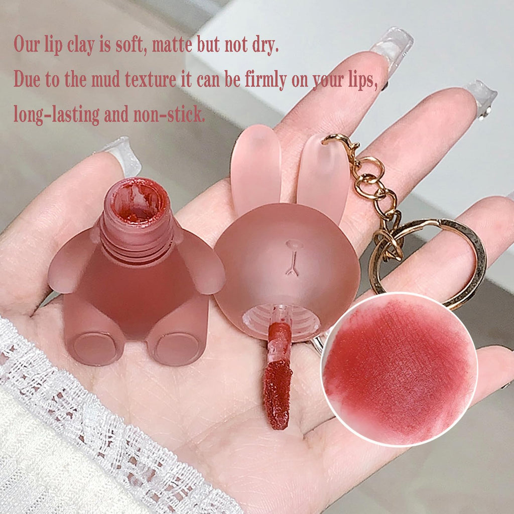 4 Colors Velvet Matte Liquid Lipstick Set with Keychain - Image 4