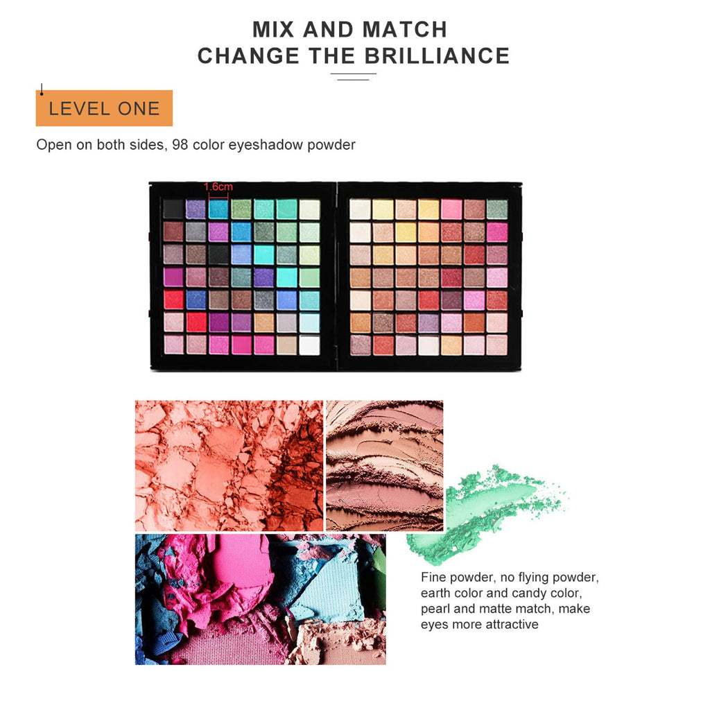 16 Colors Blush Contour Highlighter Palette with Brush - Image 3