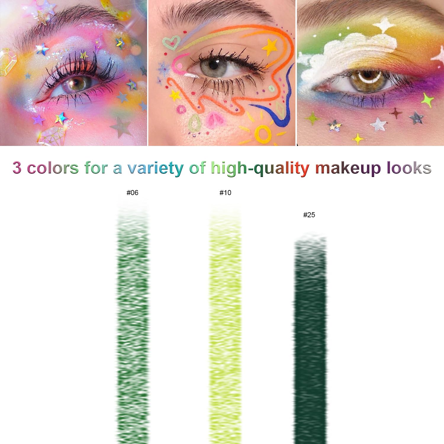 Metallic Glitter Eyeliner Pen Set - 3 Colors - Image 4