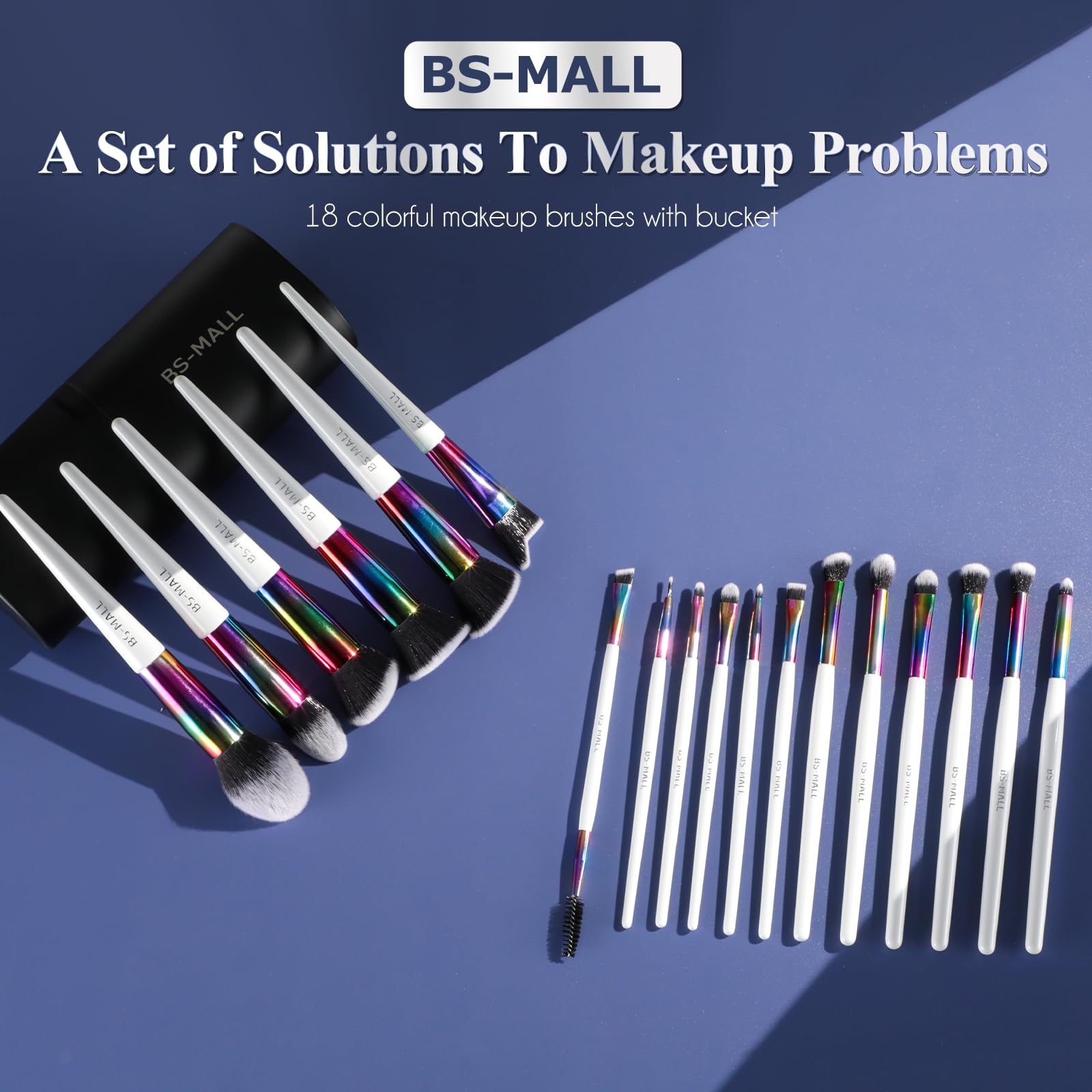 Premium Makeup Brush Set - 18 Pieces Synthetic - Image 6