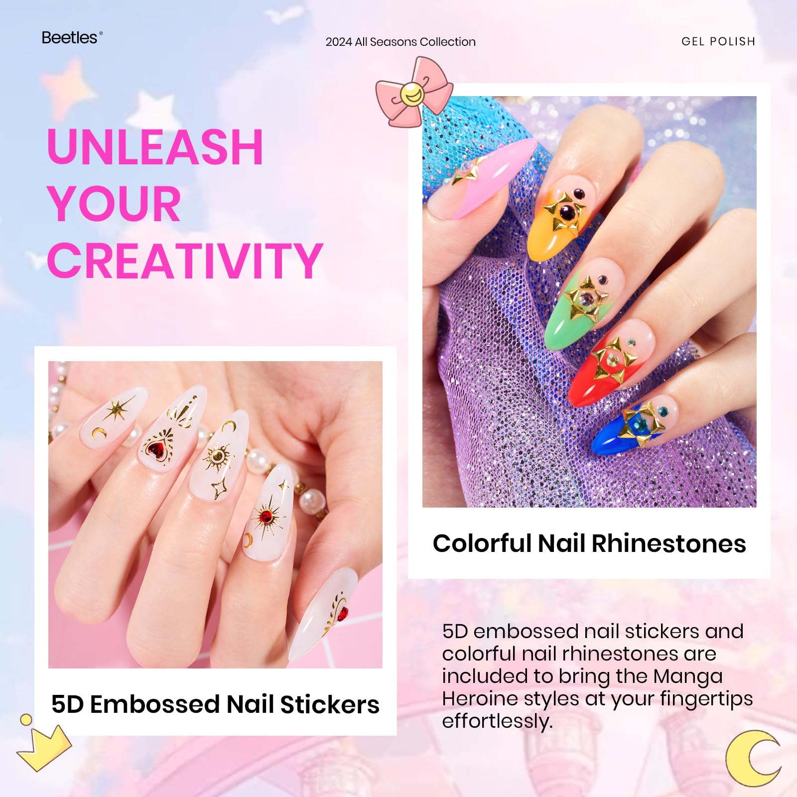 Gel Nail Polish Set - 20 Colors with Stickers & Tools - Image 2