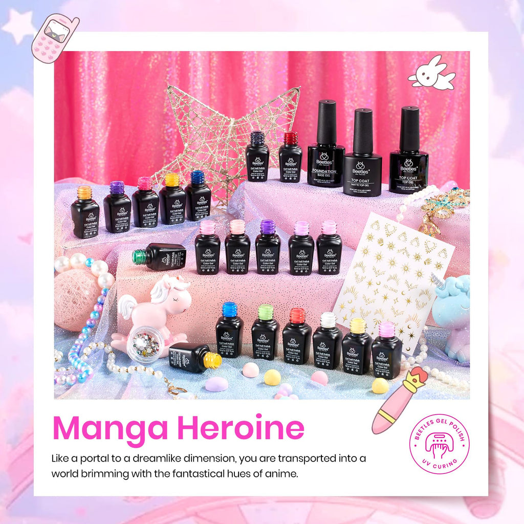 Gel Nail Polish Set - 20 Colors with Stickers & Tools - Image 5