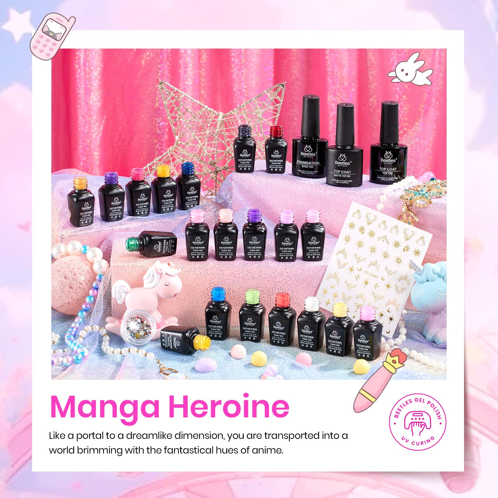 Gel Nail Polish Set - 20 Colors with Stickers & Tools - Image 5