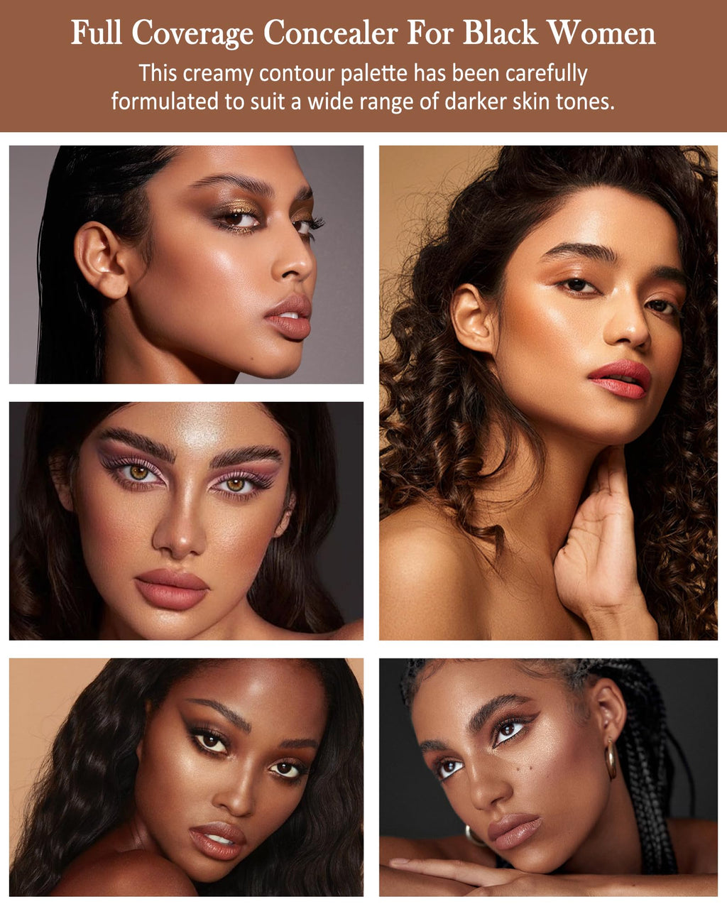 Full Coverage Cream Contour Palette - Sculpt & Highlight - Image 3