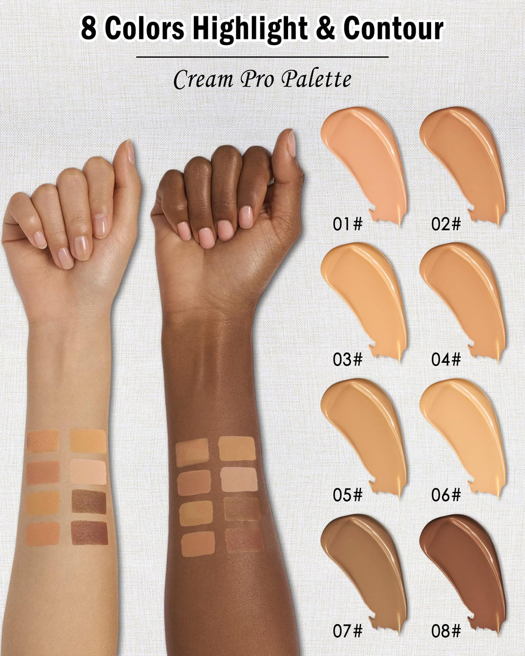Full Coverage Cream Contour Palette - Sculpt & Highlight - Image 6