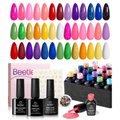 Gel Nail Polish Set - 20 Colors with Stickers & Tools
