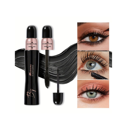 2-in-1 Eyeliner & Mascara Set - Waterproof Matte Black