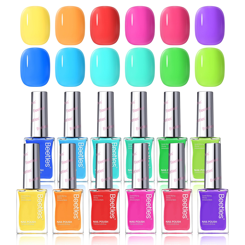 Neon Nail Polish Set - 12 Colors Quick Dry